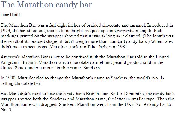 Snickers Marathon July 19th