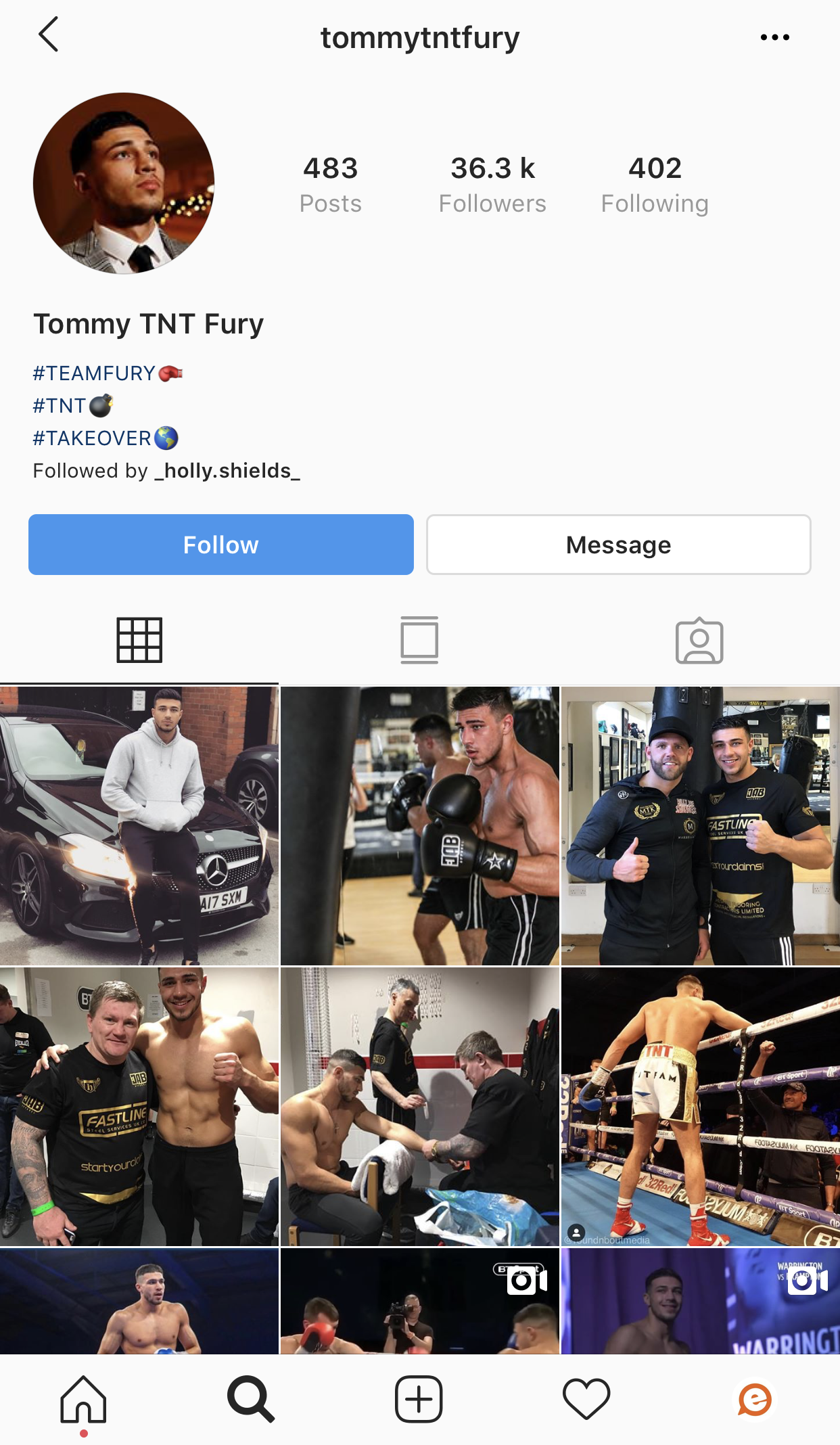 Tommy Love Island 2019 Instagram