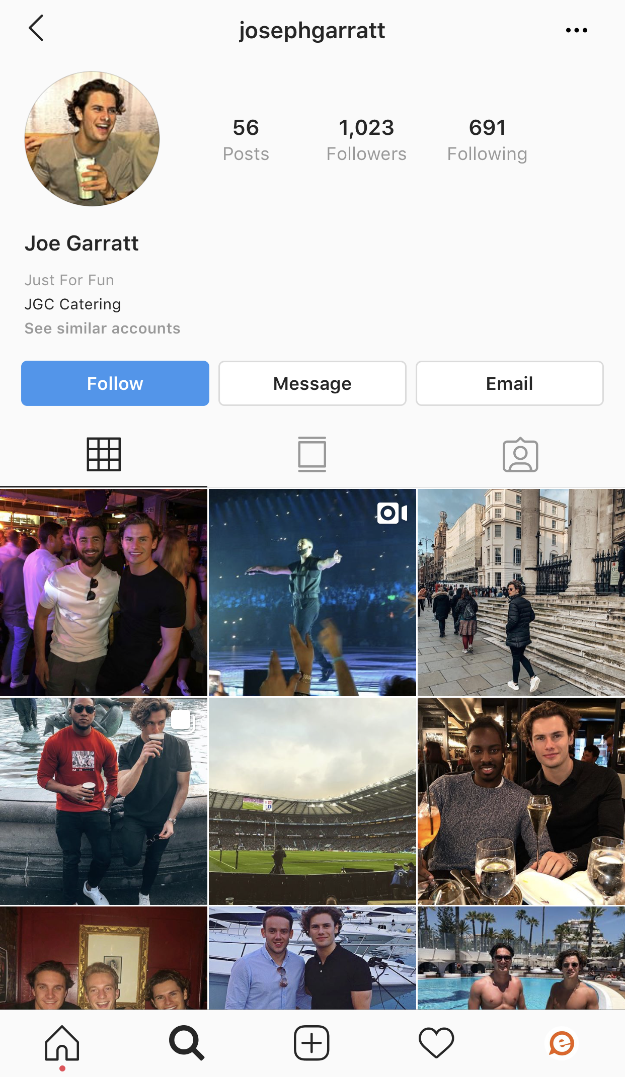 Joe Love Island 2019 Instagram