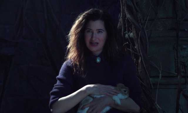 Come on, she's even petting a rabbit while she reveals her grand scheme...
